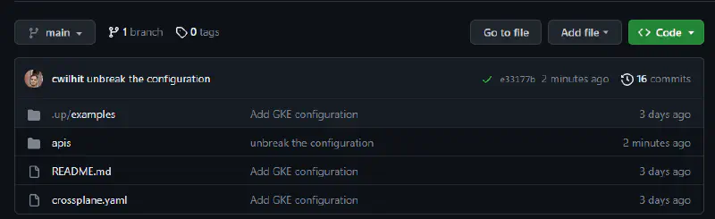 example of a successful configuration build on GitHub