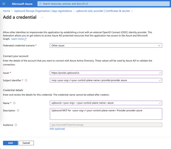 Azure configure app registration
