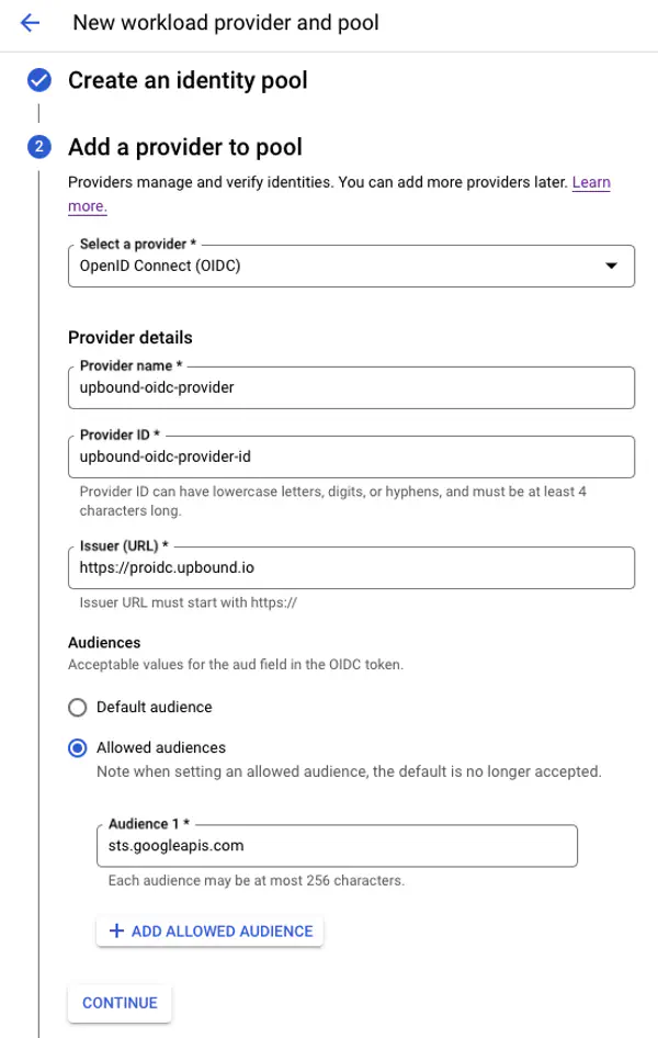 GCP add a provider to pool configuration